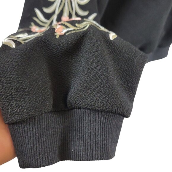 Floral Embroidery Streetwear Jacket L Casual Fall Dark Fairycore Romantic Grunge - Picture 11 of 16